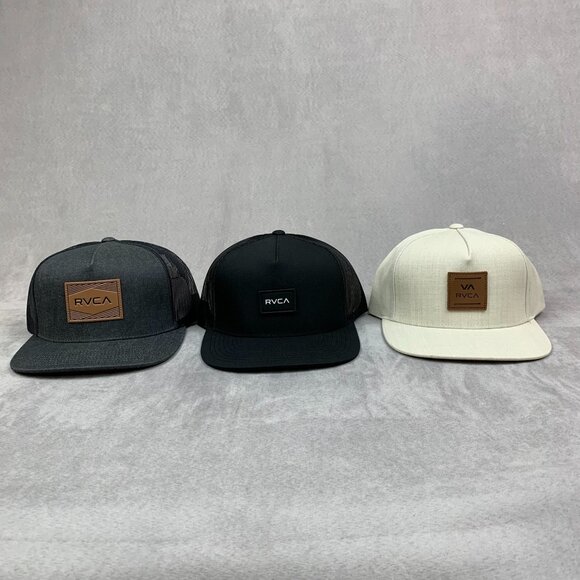 RVCA Other - Lot of 3 RVCA Hats Gray Black White Snapback Badge Neo Trucker Mesh One Size